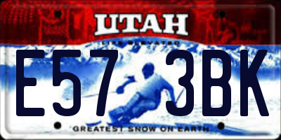 UT license plate E573BK
