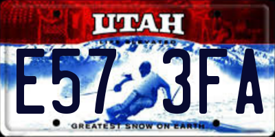 UT license plate E573FA