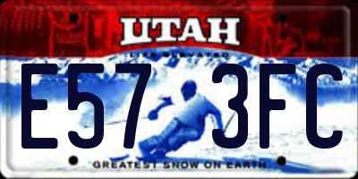 UT license plate E573FC
