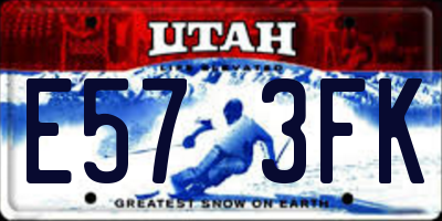 UT license plate E573FK