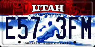 UT license plate E573FM