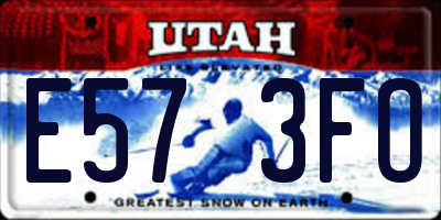 UT license plate E573FO