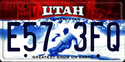 UT license plate E573FQ