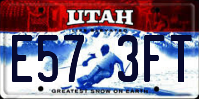 UT license plate E573FT