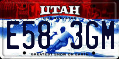 UT license plate E583GM