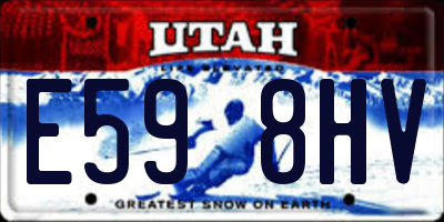 UT license plate E598HV