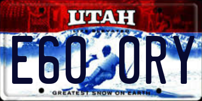UT license plate E600RY