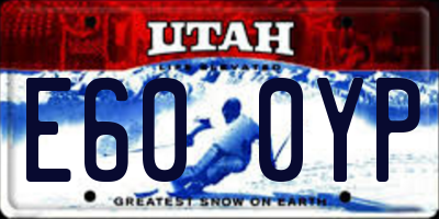 UT license plate E600YP