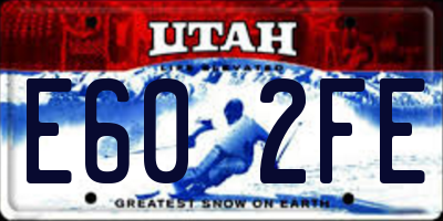 UT license plate E602FE