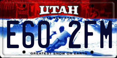 UT license plate E602FM