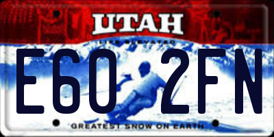 UT license plate E602FN