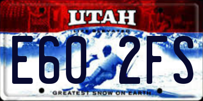 UT license plate E602FS