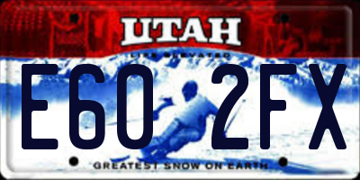 UT license plate E602FX