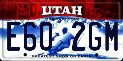 UT license plate E602GM