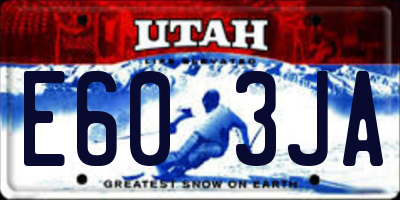 UT license plate E603JA