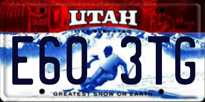 UT license plate E603TG