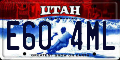 UT license plate E604ML