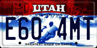 UT license plate E604MT