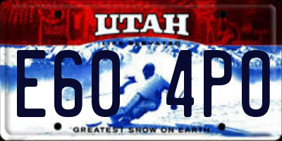 UT license plate E604PO
