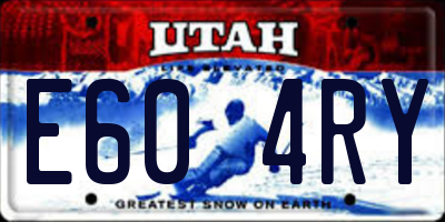 UT license plate E604RY