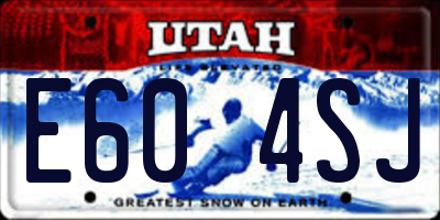 UT license plate E604SJ