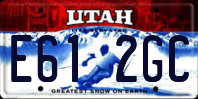 UT license plate E612GC