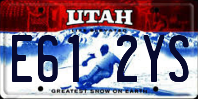 UT license plate E612YS