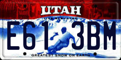 UT license plate E613BM