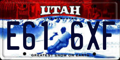 UT license plate E616XF