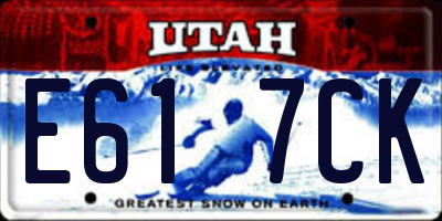 UT license plate E617CK