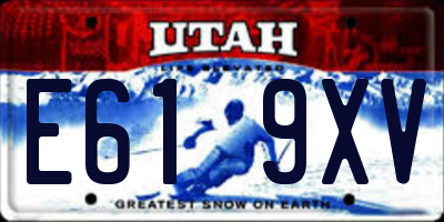 UT license plate E619XV