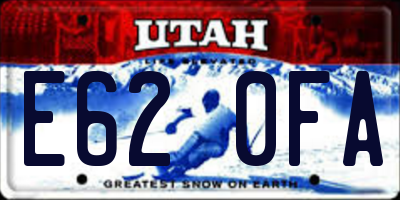 UT license plate E620FA