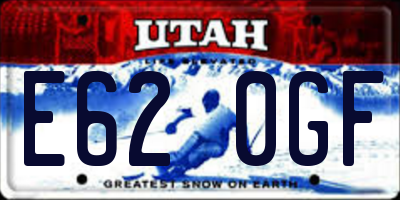 UT license plate E620GF