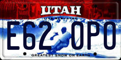 UT license plate E620PO