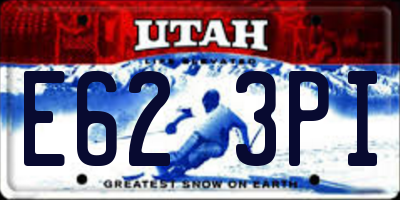 UT license plate E623PI