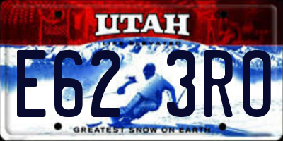 UT license plate E623RO