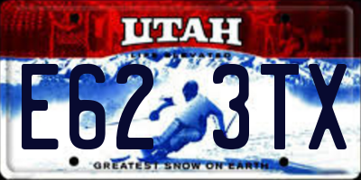 UT license plate E623TX