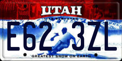 UT license plate E623ZL