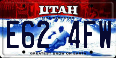 UT license plate E624FW
