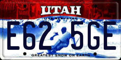 UT license plate E625GE