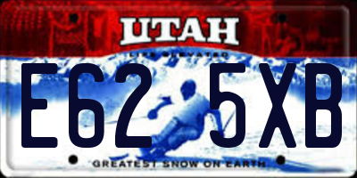 UT license plate E625XB