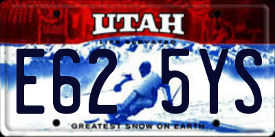 UT license plate E625YS