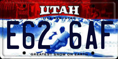 UT license plate E626AF