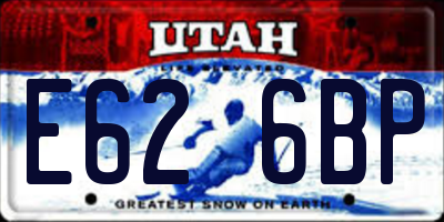 UT license plate E626BP