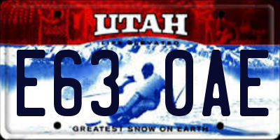 UT license plate E630AE
