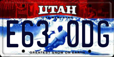 UT license plate E630DG