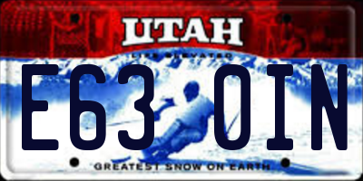 UT license plate E630IN