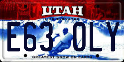 UT license plate E630LY
