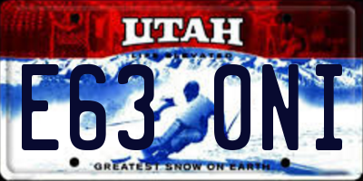 UT license plate E630NI