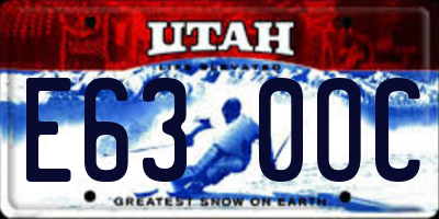 UT license plate E630OC